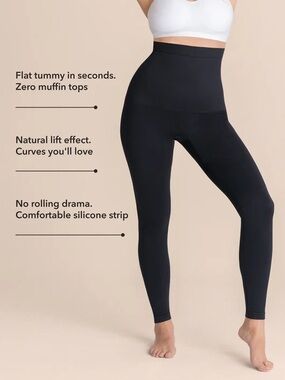 Shapermint Essentials Black High Waisted Shaping Leggings 42075